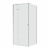 SS08/17 - 2100mm High Semi Frameless Shower Screen with Wall Channel and Support Bar - Various Colours & Sizes